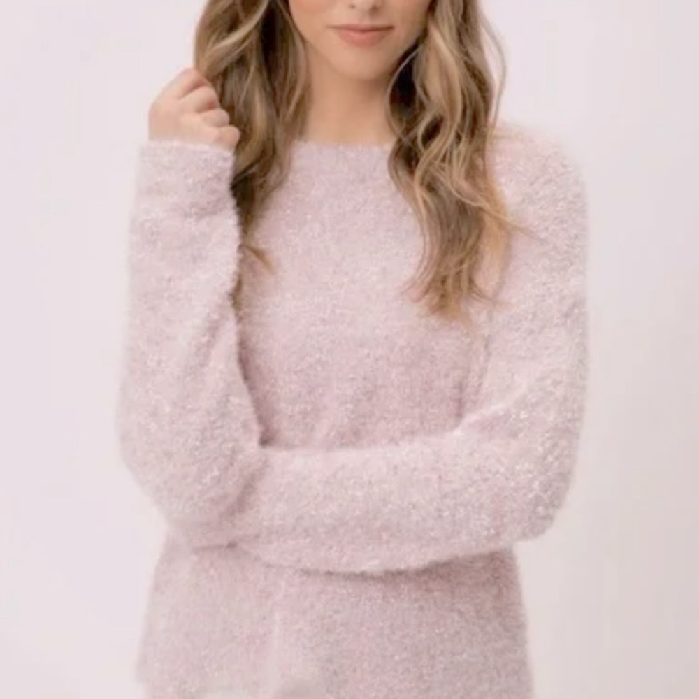 Mystree Scalloped Bottom Lavender/Pink Sweater